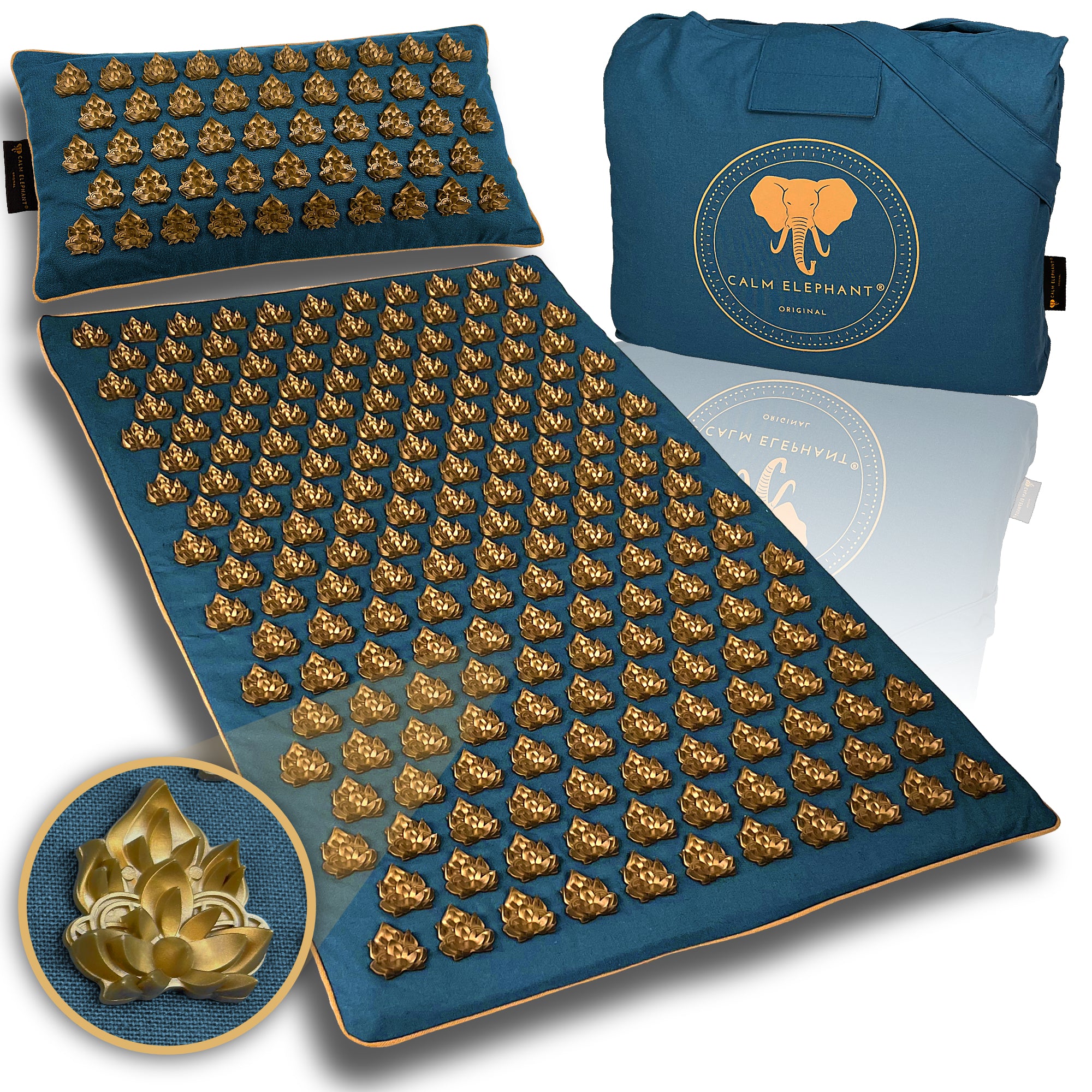 Tapis d'acupression intensif | MANDALA PRO ECO lot de 3 - bleu