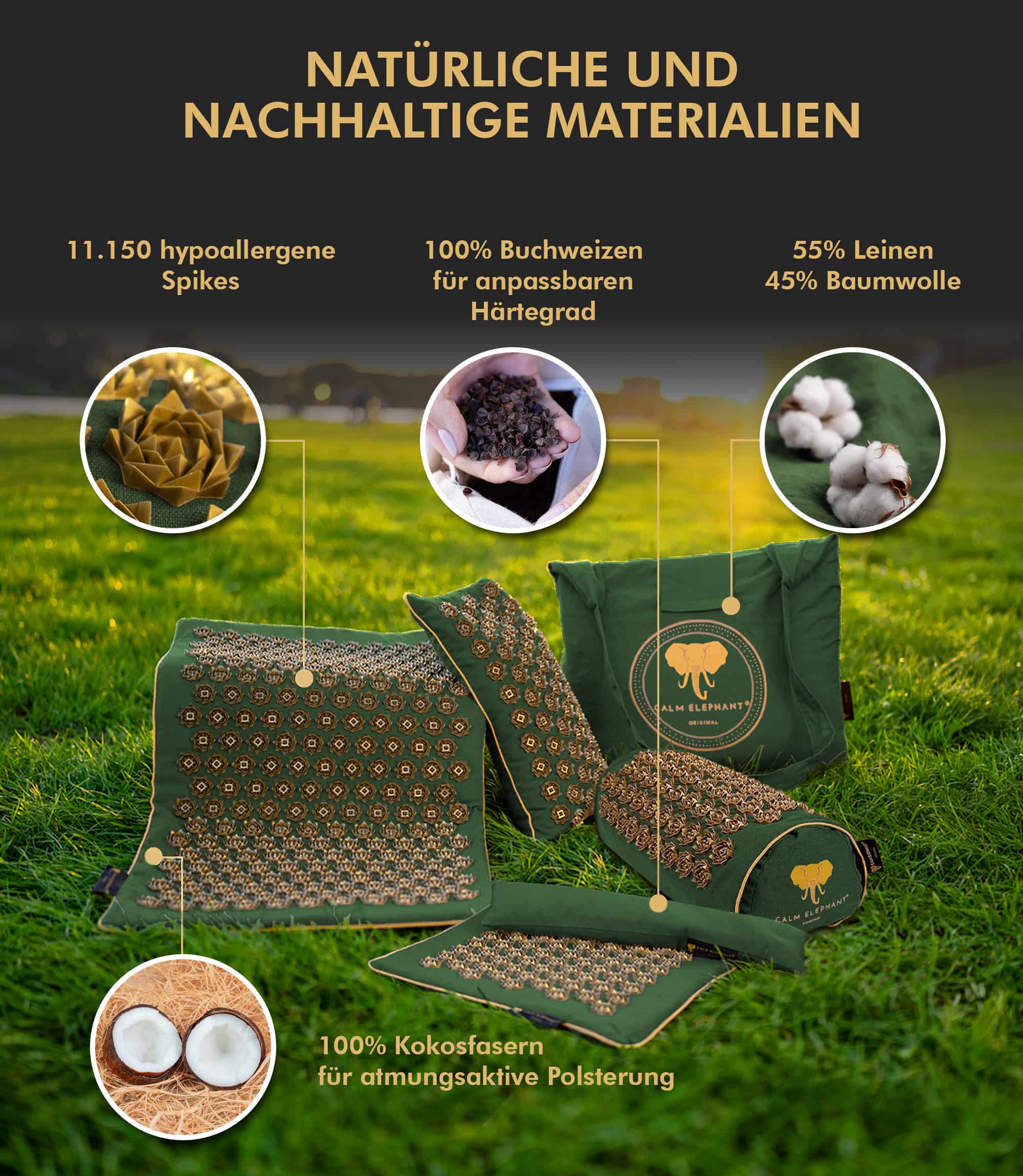 Tapis d'acupression Premium ULTIMATE lot de 6 - vert