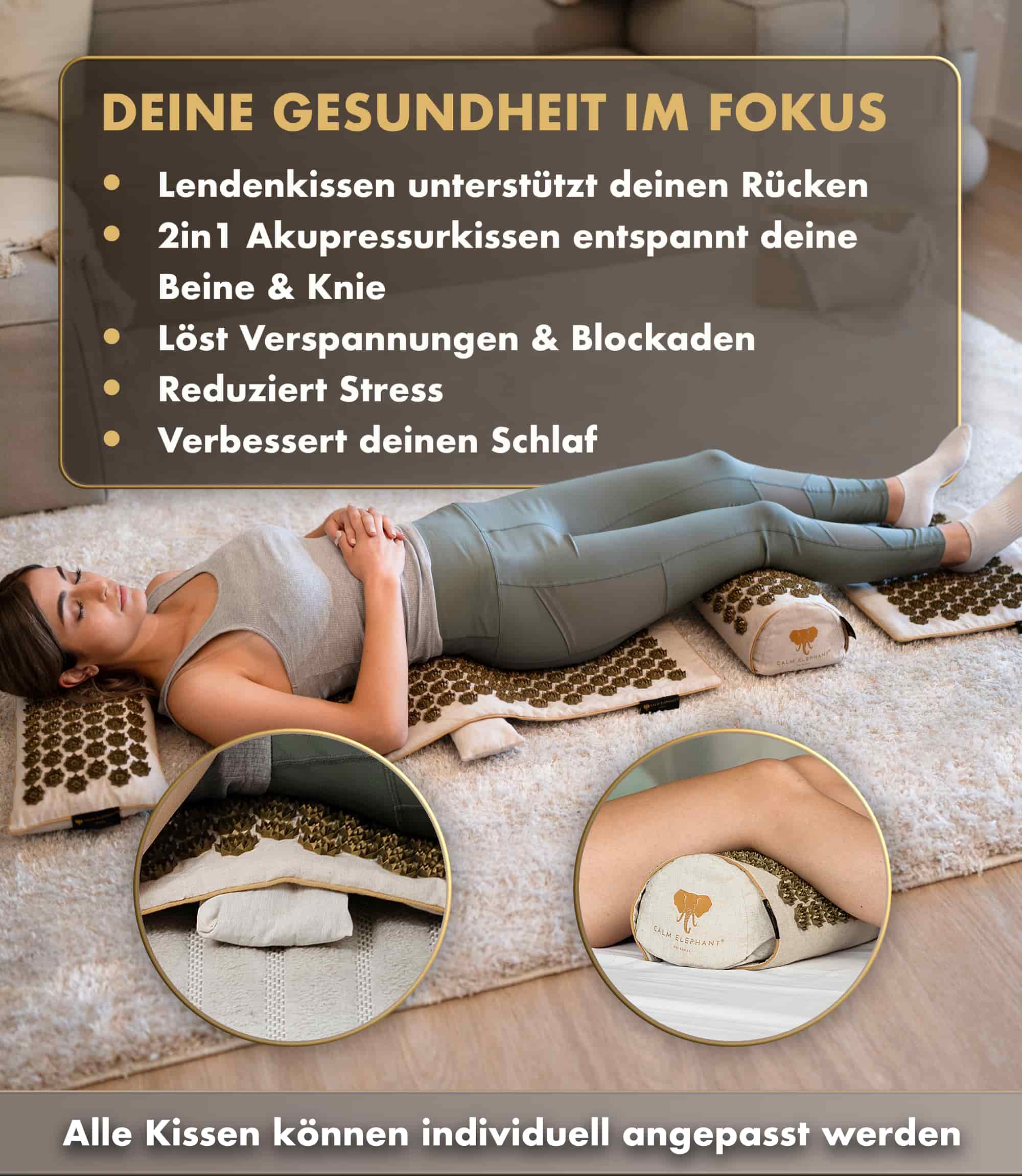 Tapis d'acupression | ULTIMATE lot de 6 - beige
