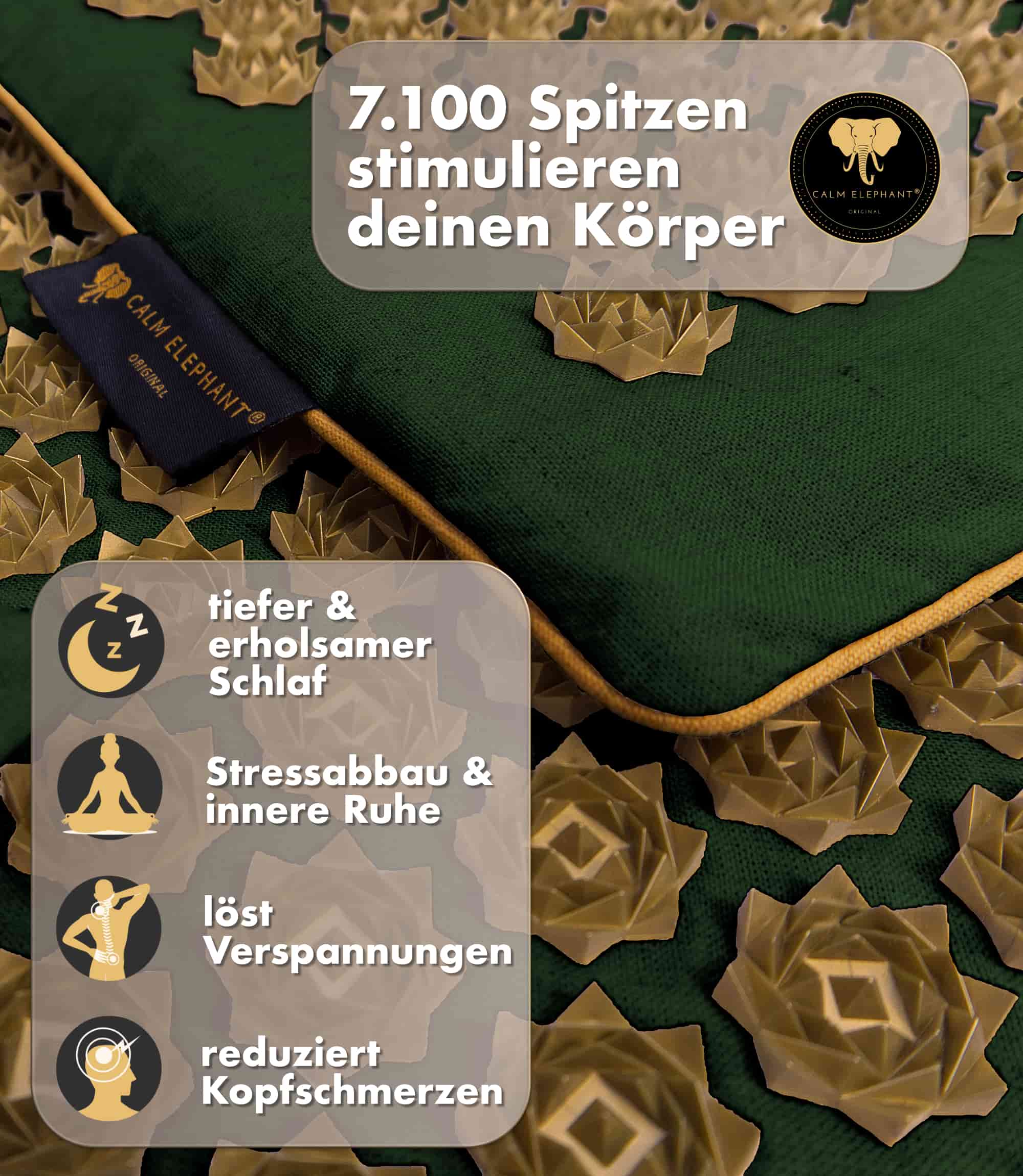 Tapis d'acupression Premium PURE ECO lot de 3 - vert