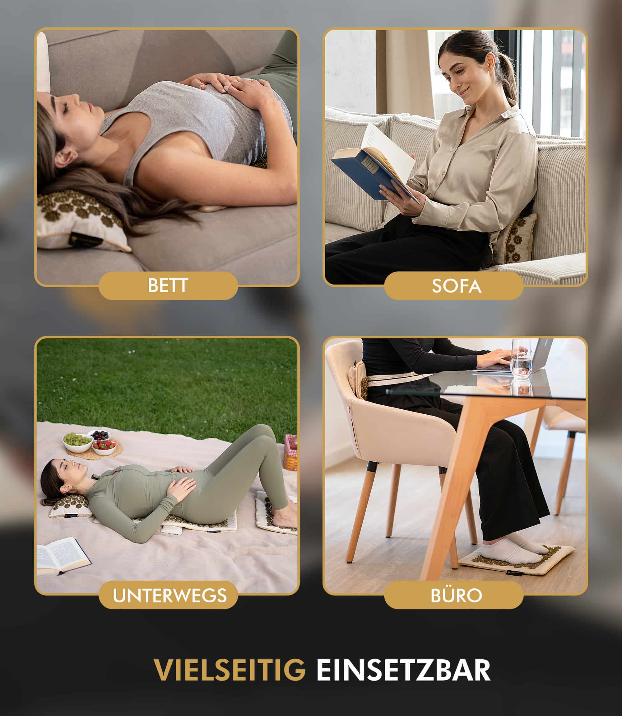 Tapis d'acupression Premium GENUINE lot de 5 - beige