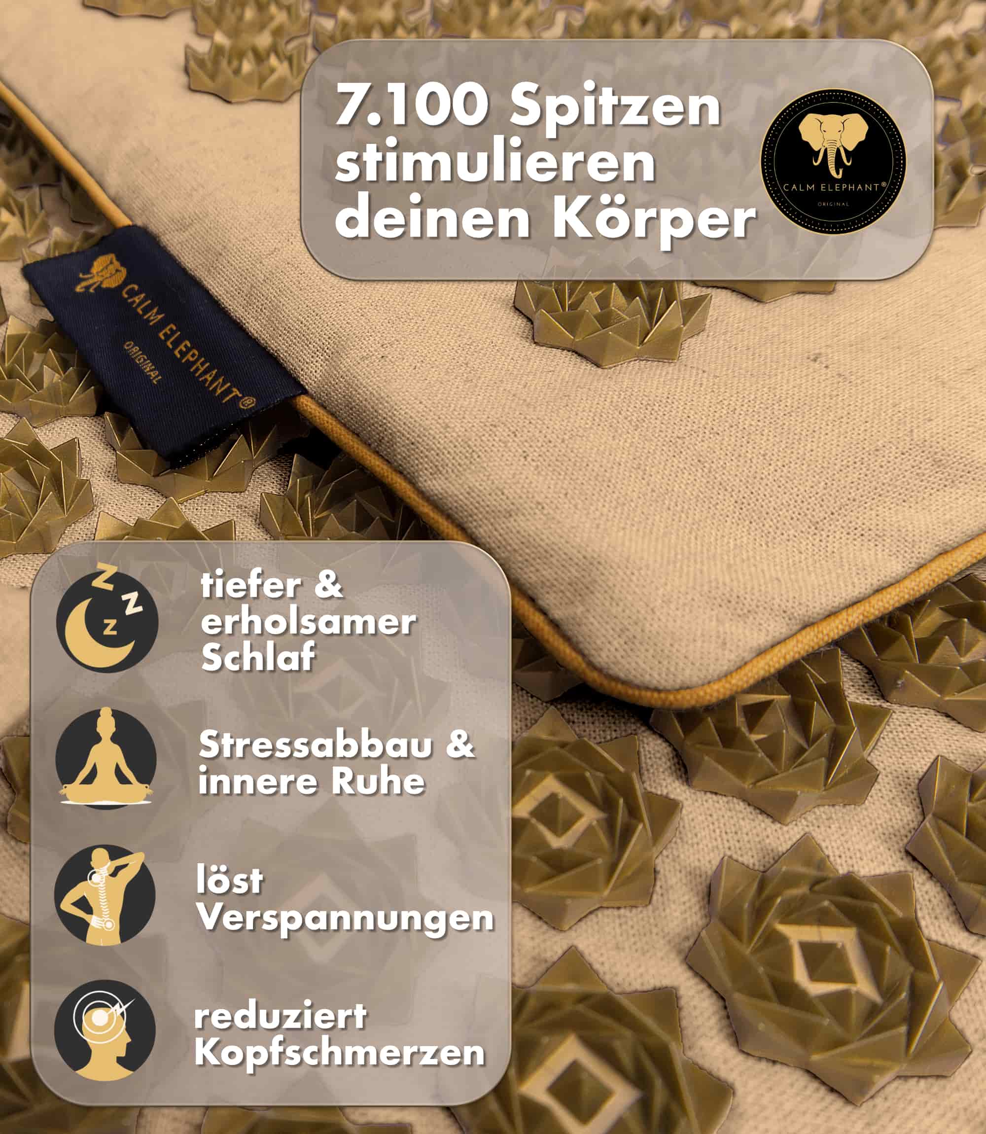 Tapis d'acupression Premium PURE ECO lot de 3 - beige