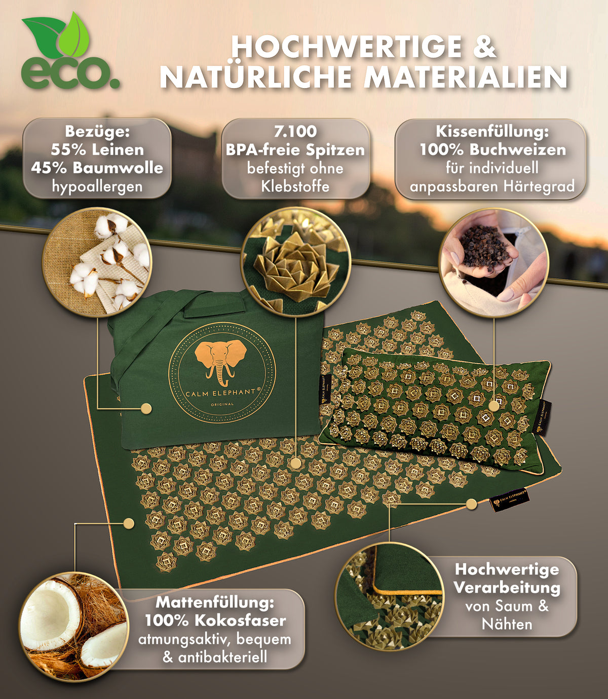 Akupressurmatte | PURE 3er Set - grün