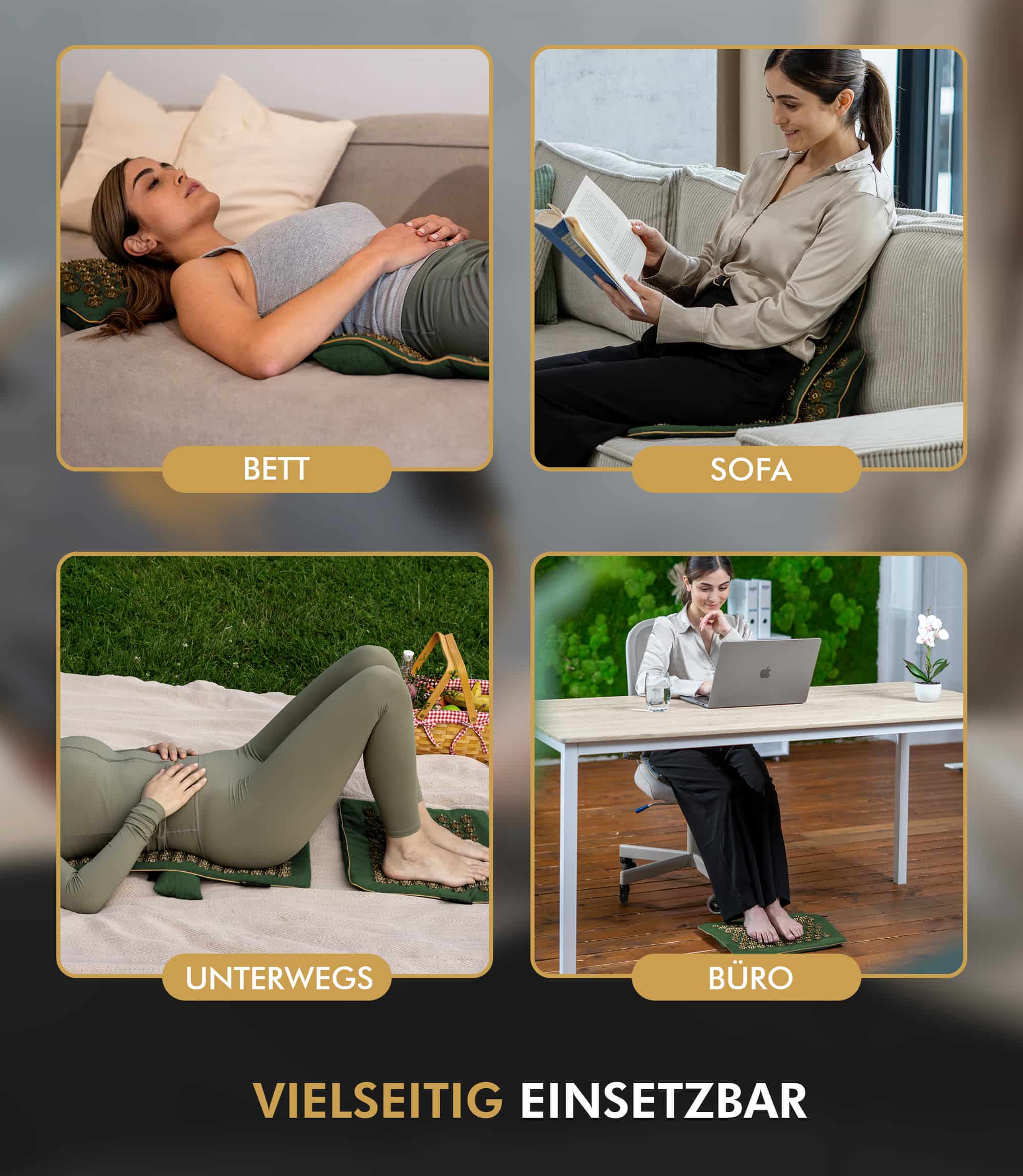Tapis d'acupression Premium GENUINE lot de 5 - vert