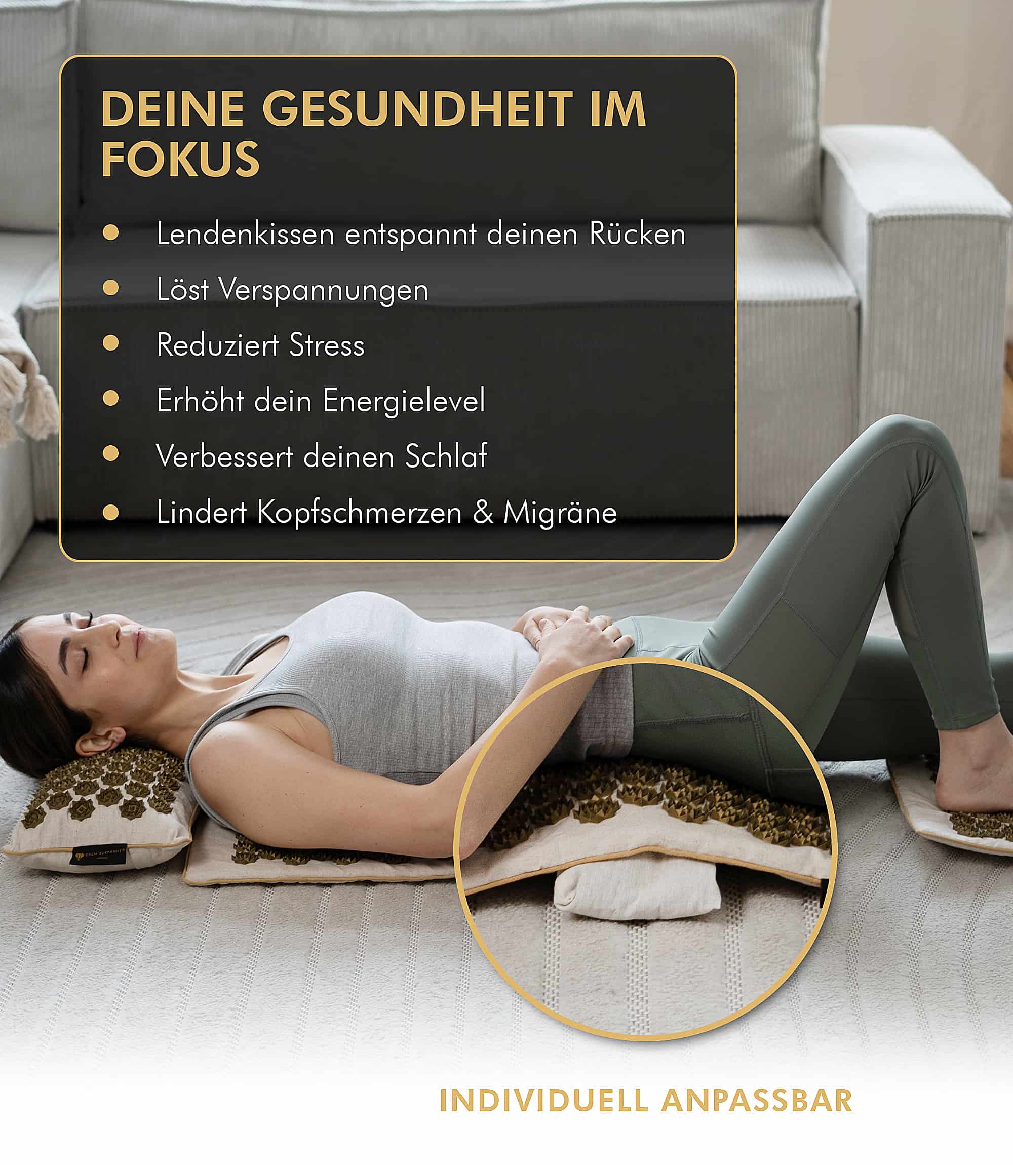 Tapis d'acupression Premium GENUINE lot de 5 - beige