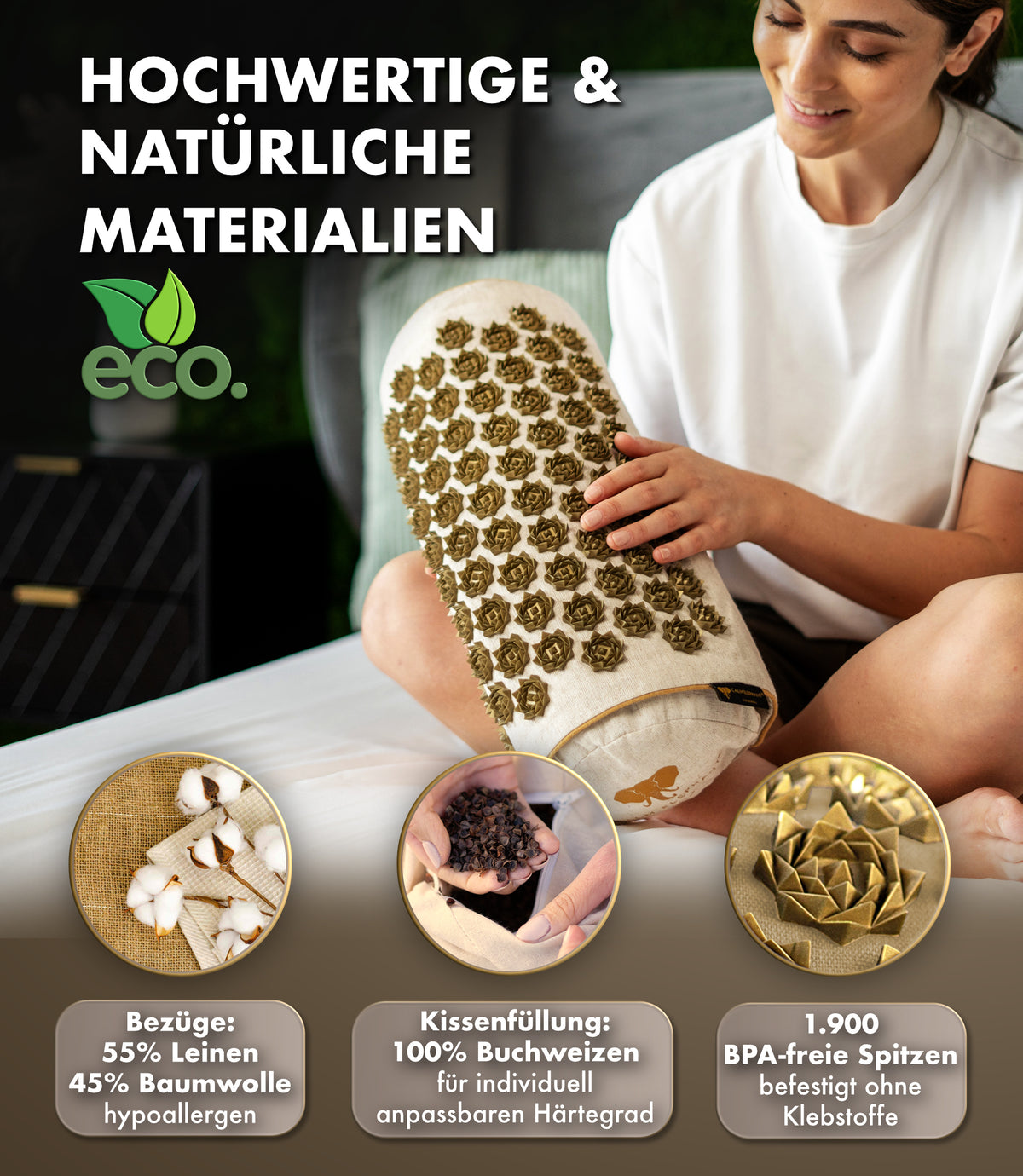 Akupressurkissen 2in1 - beige