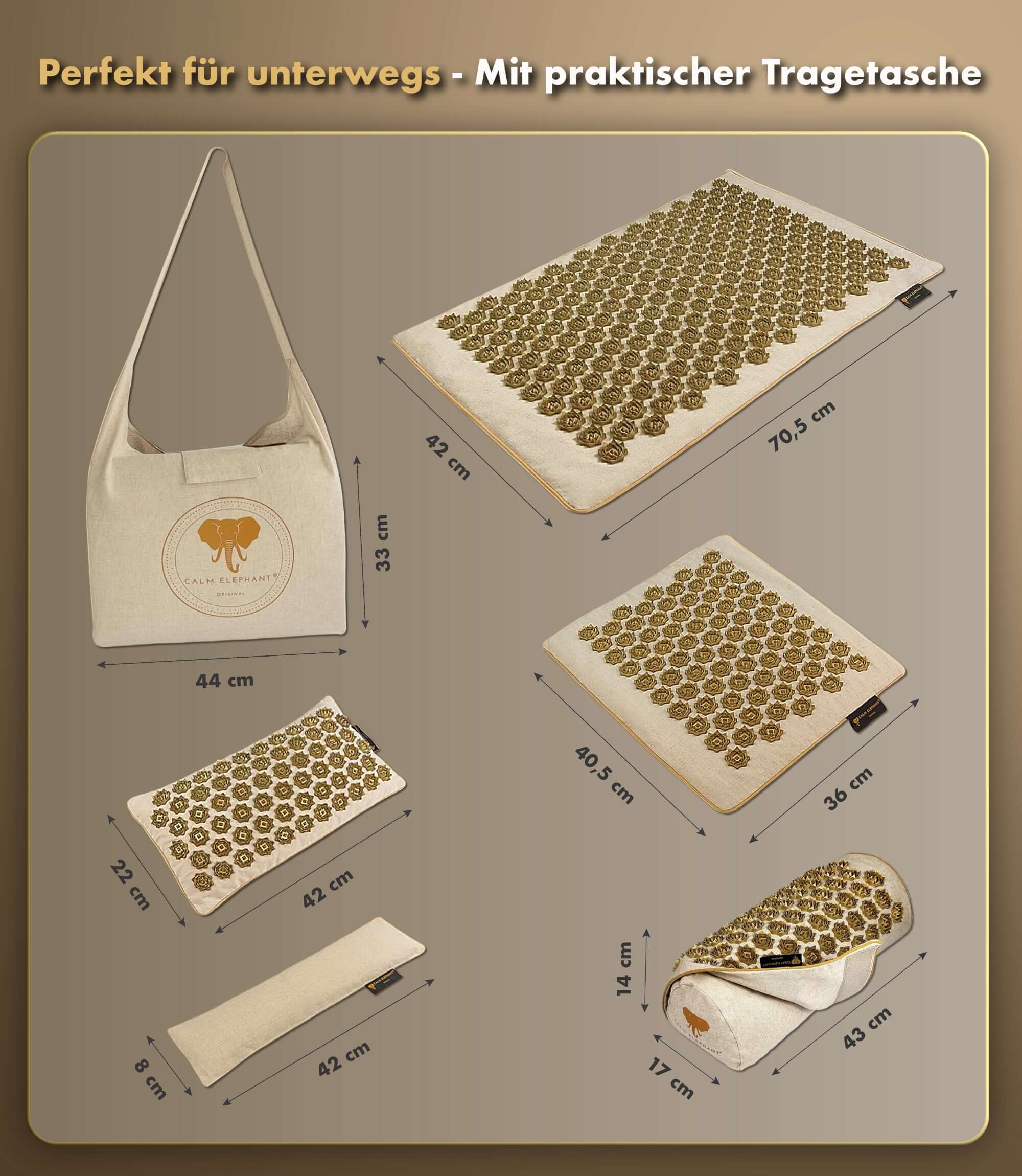 Tapis d'acupression | ULTIMATE lot de 6 - beige