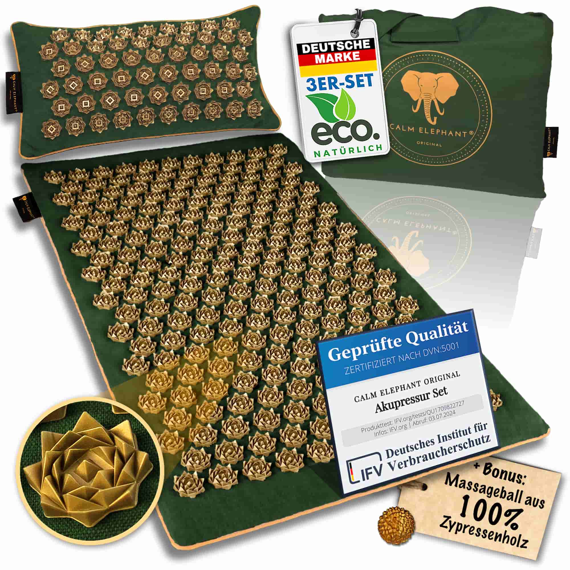 Tapis d'acupression | PURE ECO lot de 3 - vert