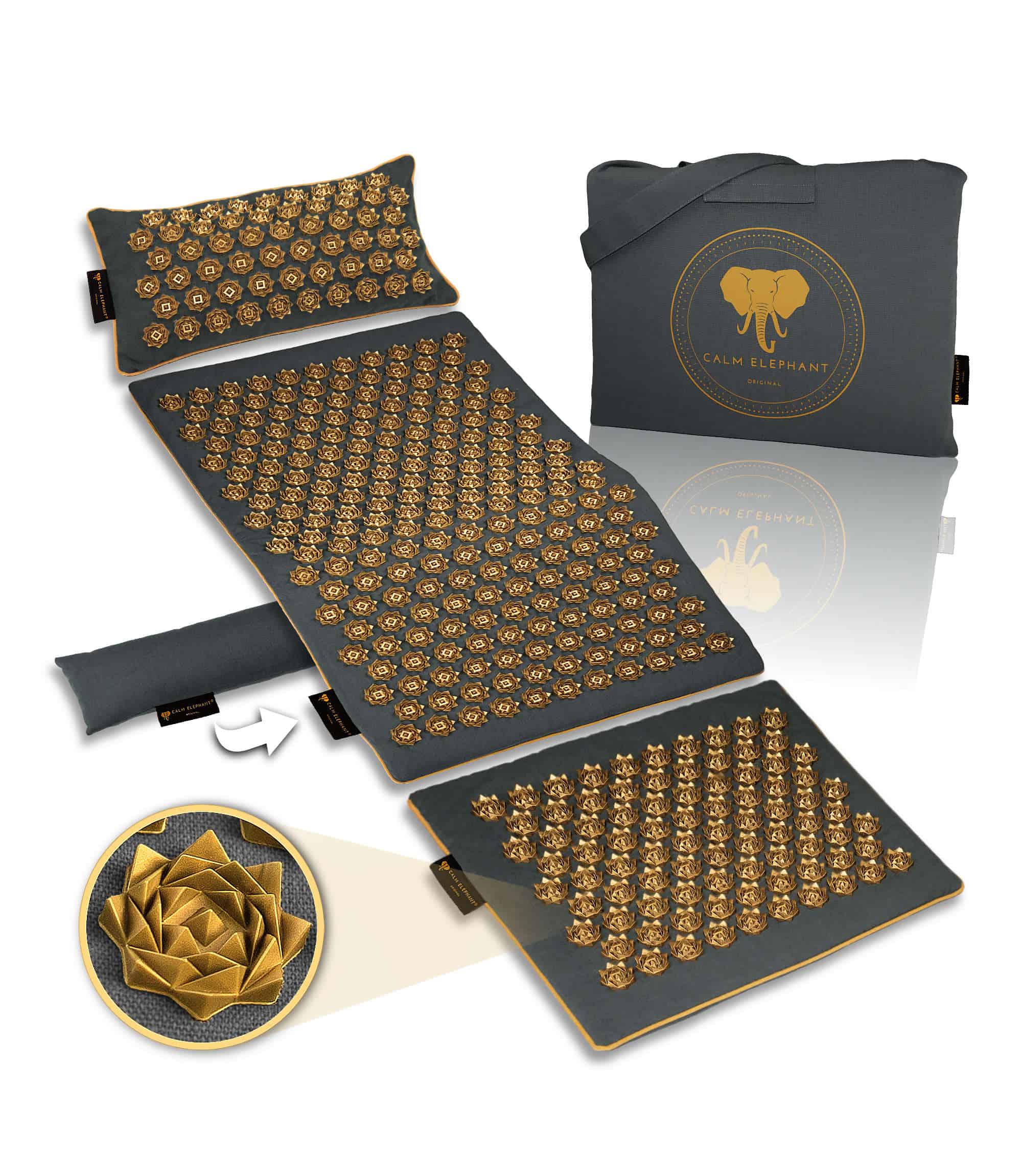 Tapis d'acupression Premium GENUINE lot de 5 - gris