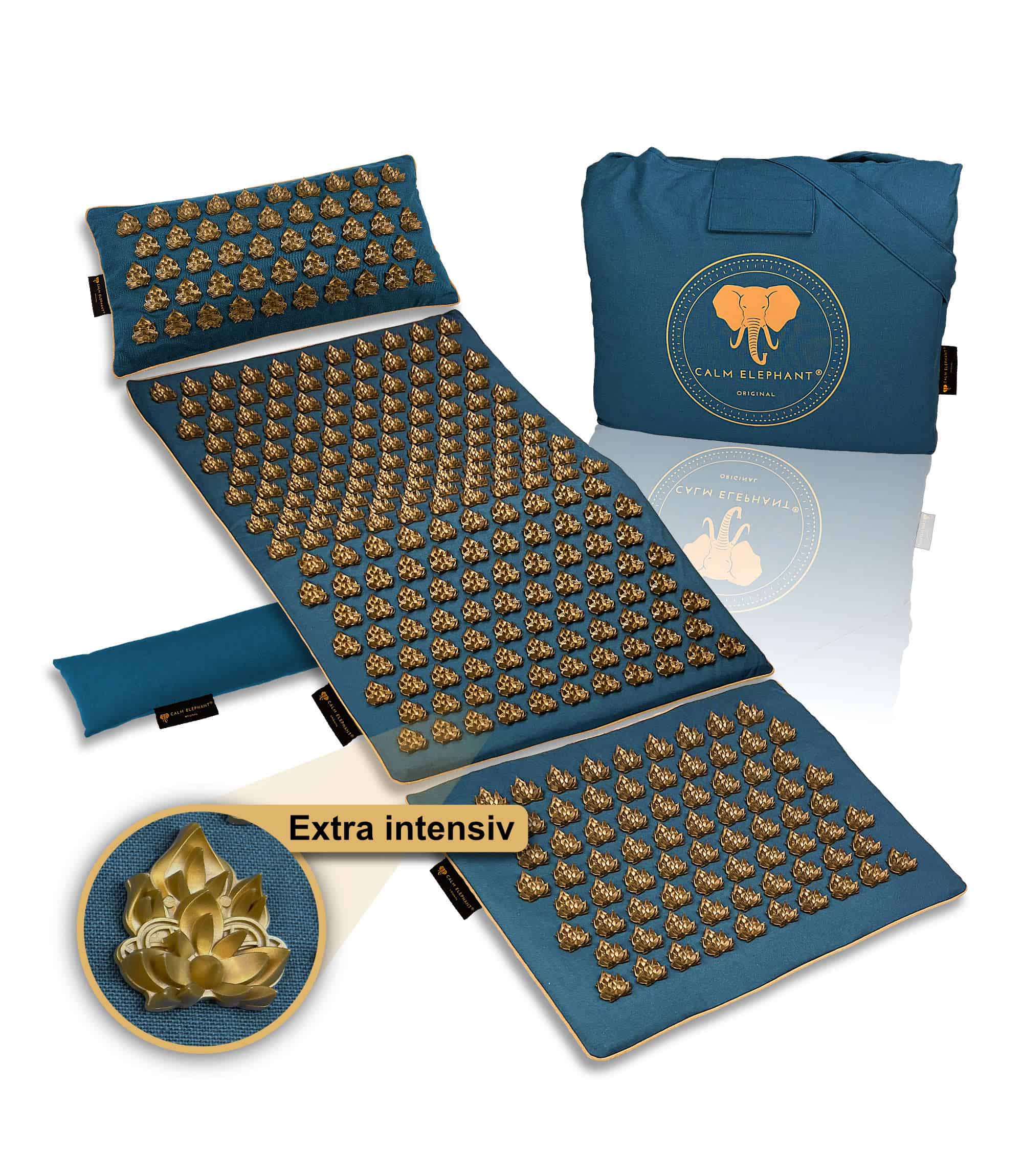 Tapis d'acupression premium intensif MANDALA PRO lot de 5 - bleu
