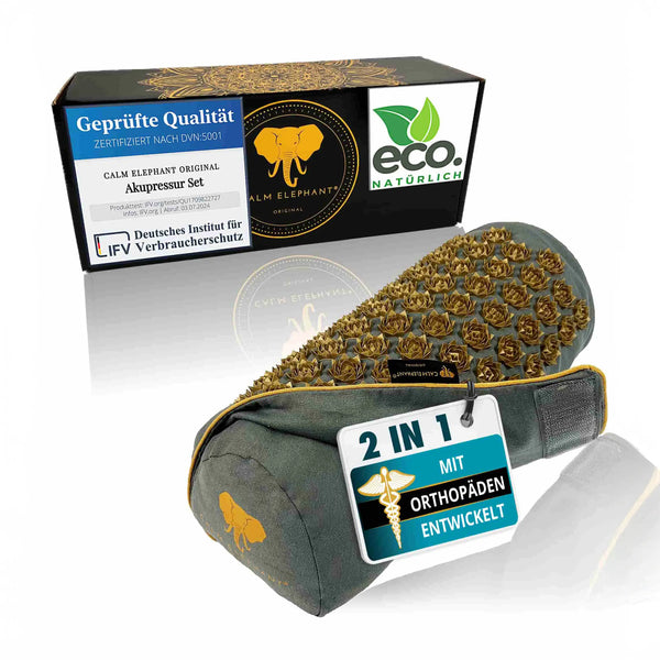 Calm Elephant Akupressurkissen von Orthopäden entwicklt und nachhaltig produziert