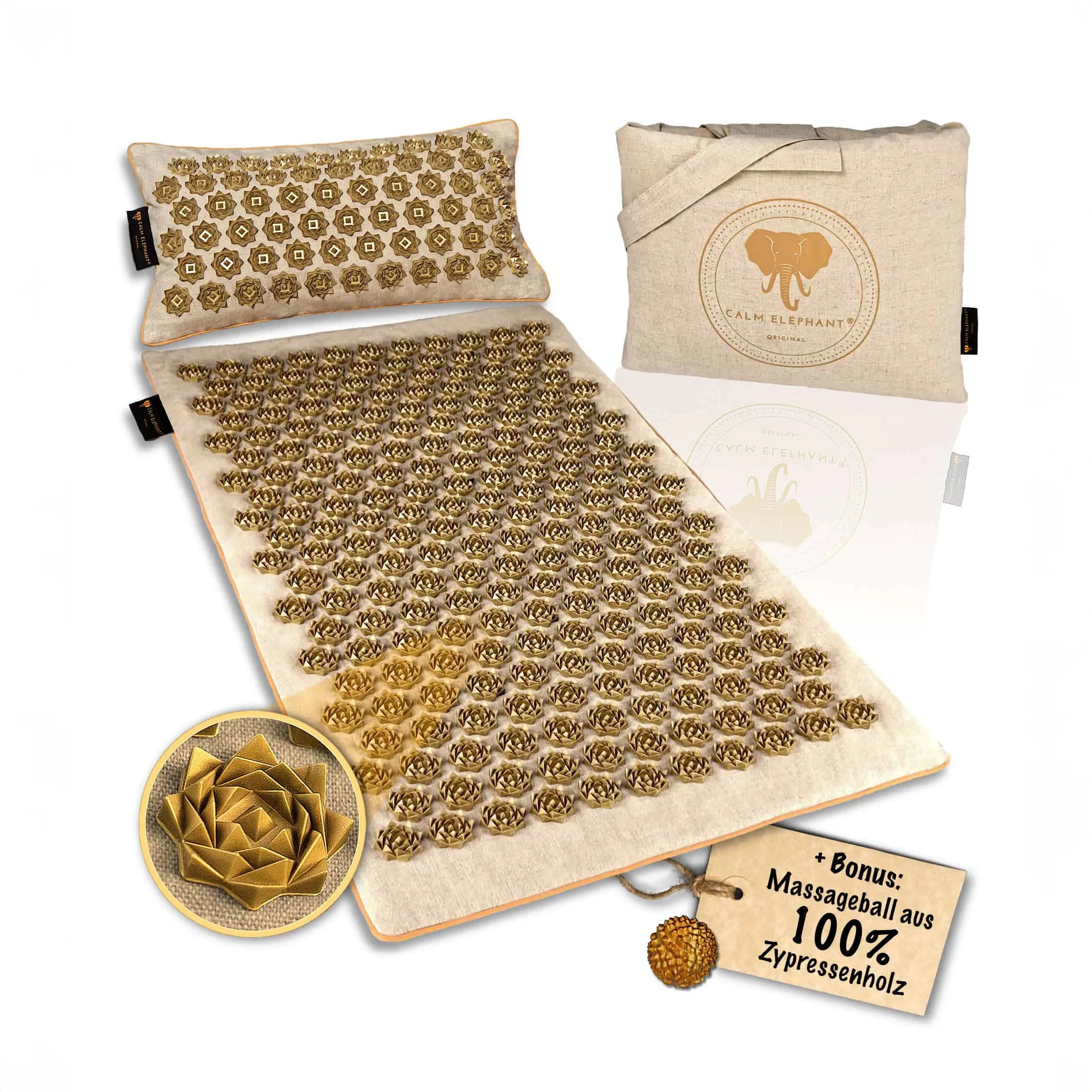 Tapis d'acupression Premium PURE ECO lot de 3 - beige