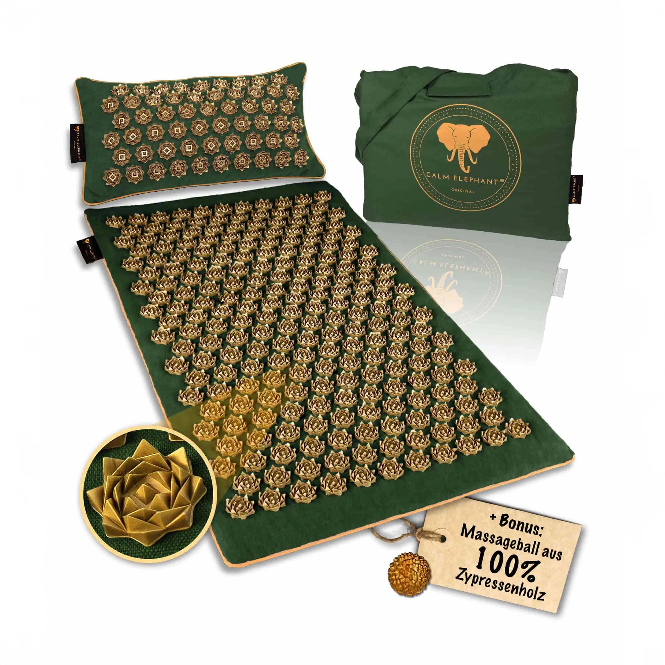 Tapis d'acupression Premium PURE ECO lot de 3 - vert