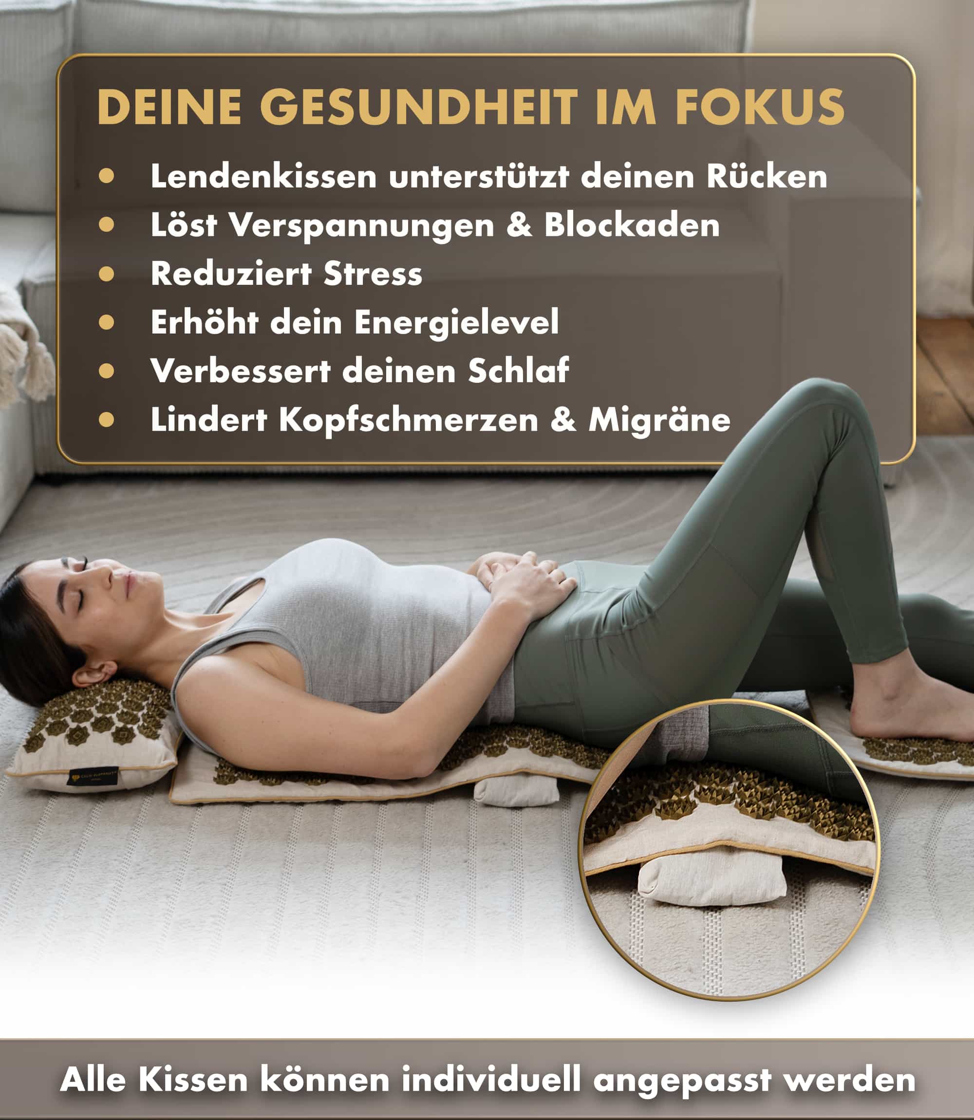 Tapis d'acupression | Ensemble GENUINE de 5 pièces - beige