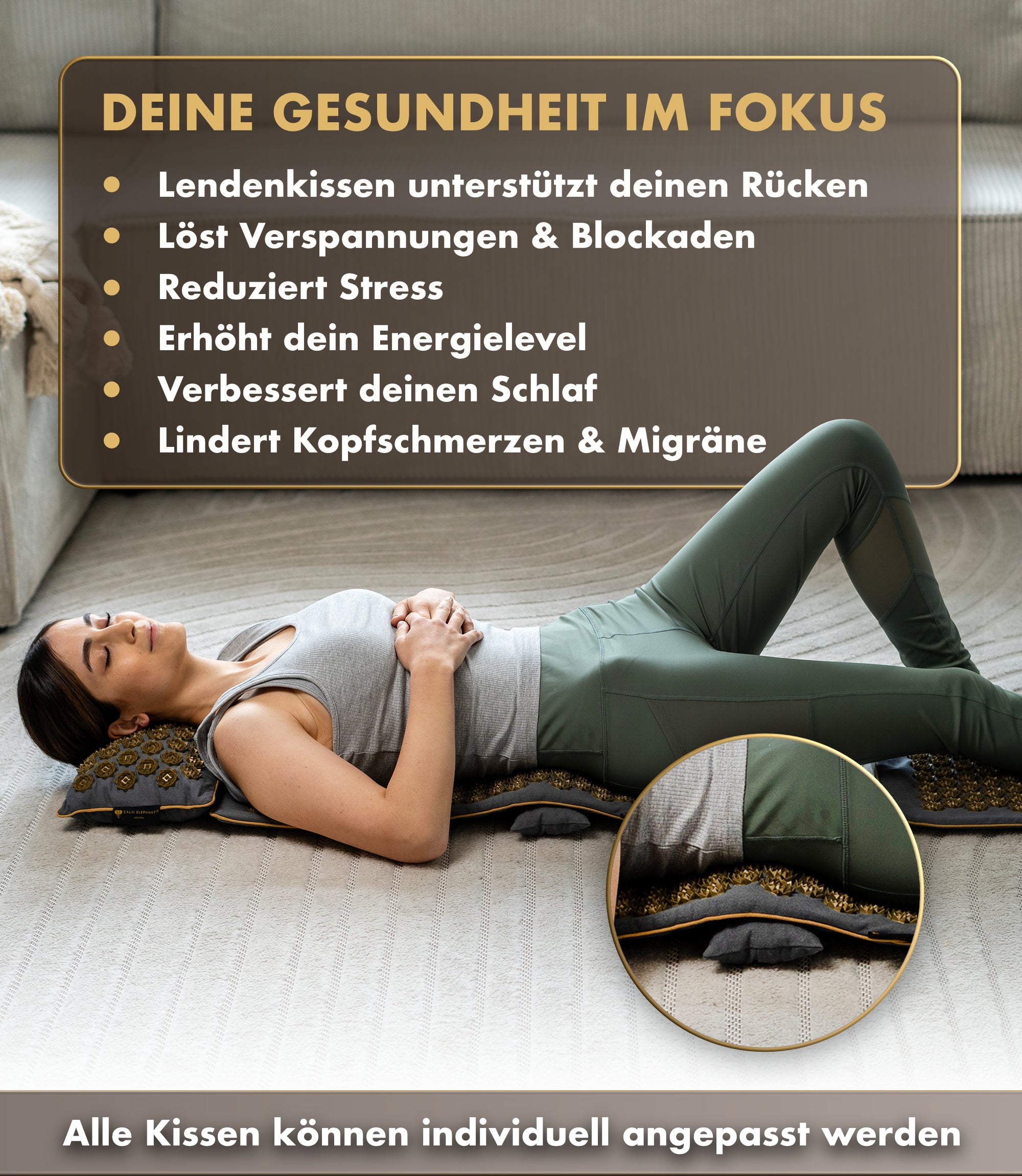 Tapis d'acupression | Ensemble GENUINE de 5 pièces - gris