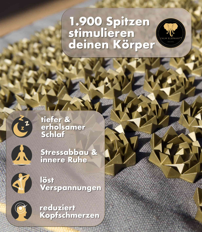 Innovatives 2in1 Akupressur Kissen mit 1.900 Spitzen für besseren Schlaf und Stressabbau.