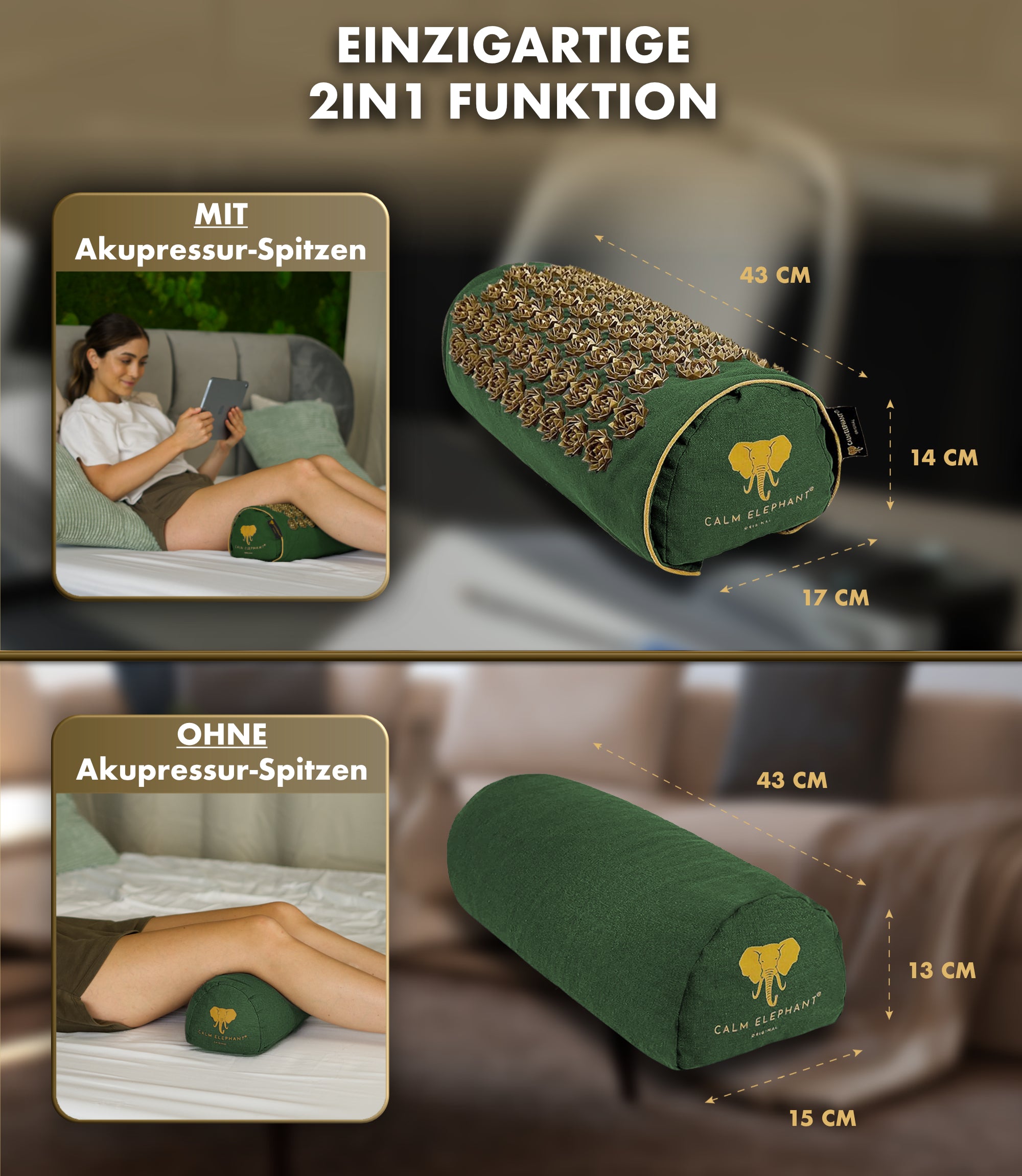 Coussin d'acupression 2 en 1 - vert