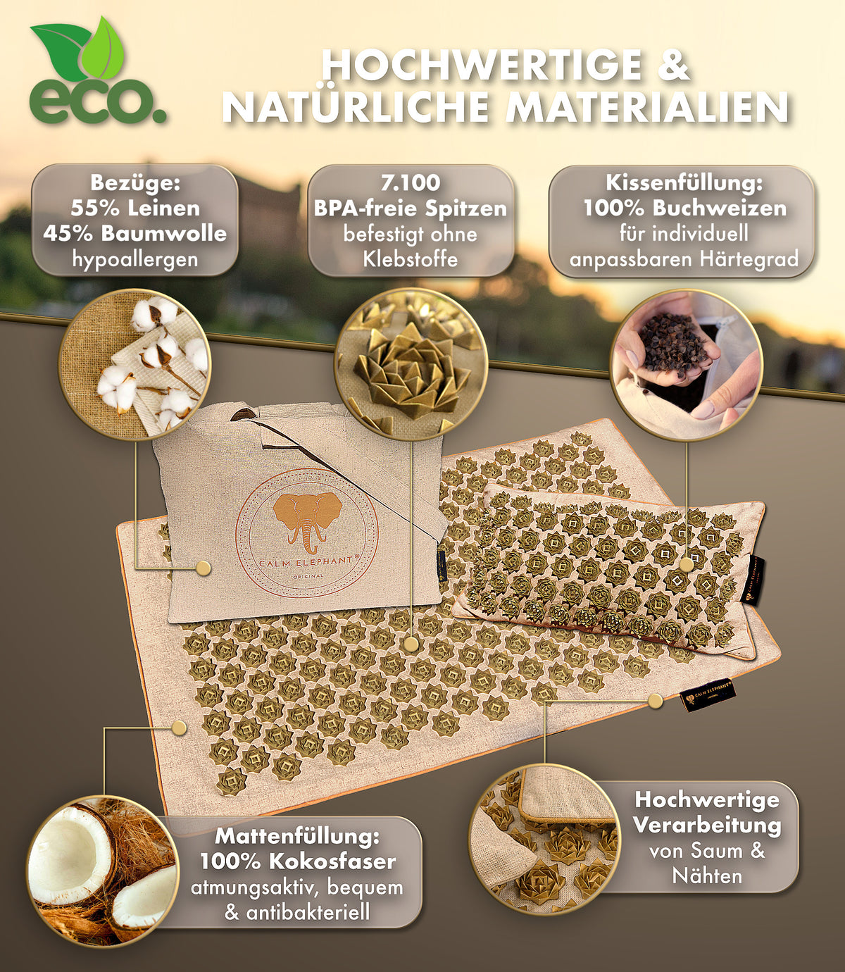 Akupressurmatte | PURE 3er Set - beige