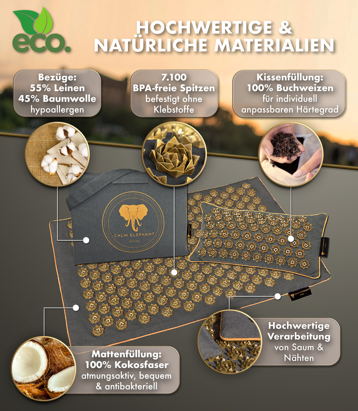 Akupressurmatte | PURE 3er Set - grau