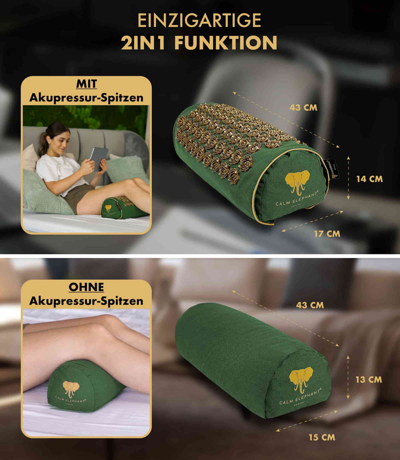Premium 2in1 Akupressur Kissen mit ergonomischem Design für Stressabbau und Schmerzlinderung.