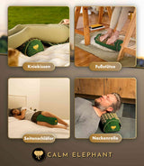 Ergonomisches 2in1 Akupressur Kissen als Knieschoner, Fußstütze, Nackenrolle und für Seitenschläfer.