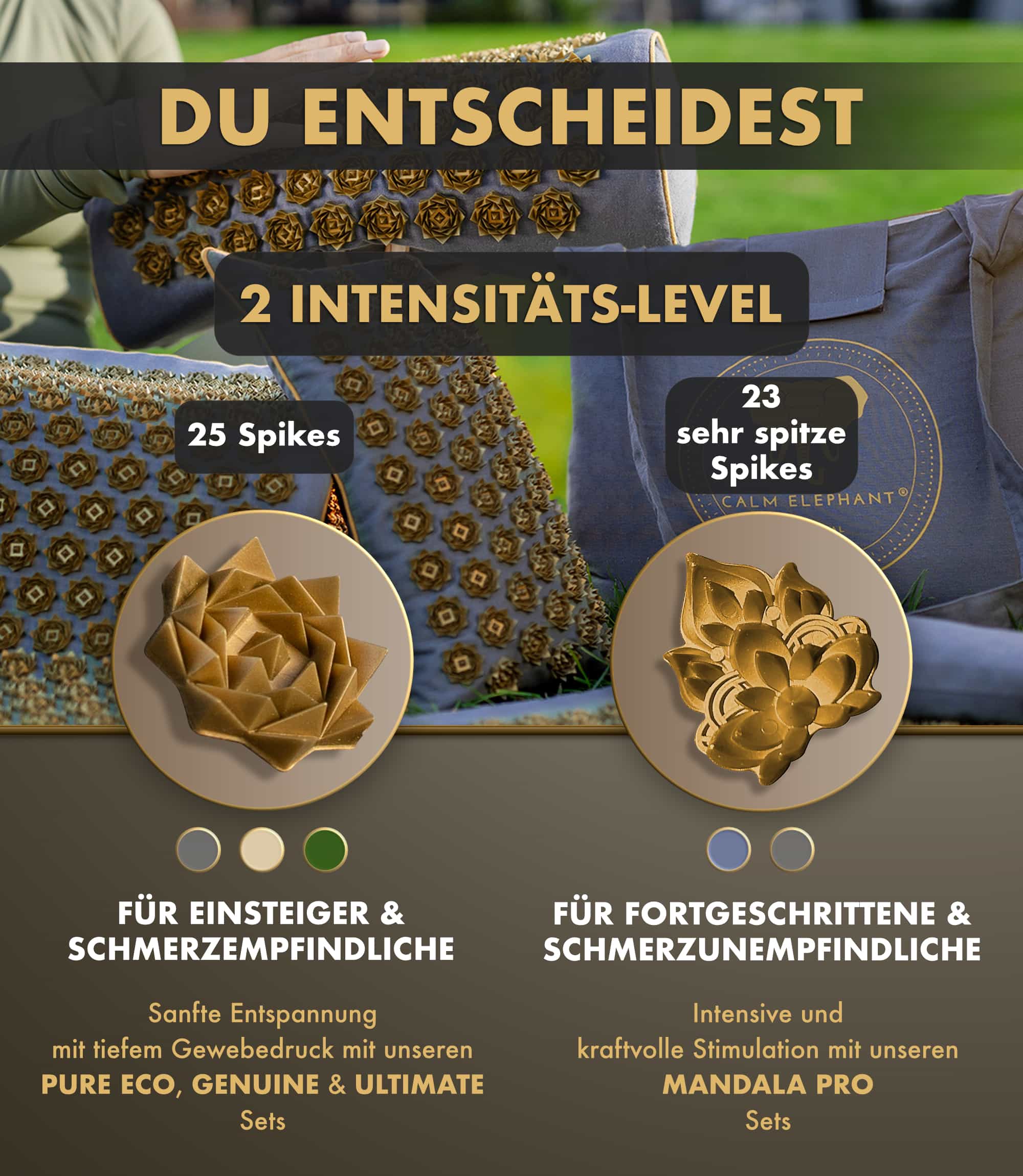 Tapis d'acupression intensif | MANDALA PRO ECO lot de 3 - bleu