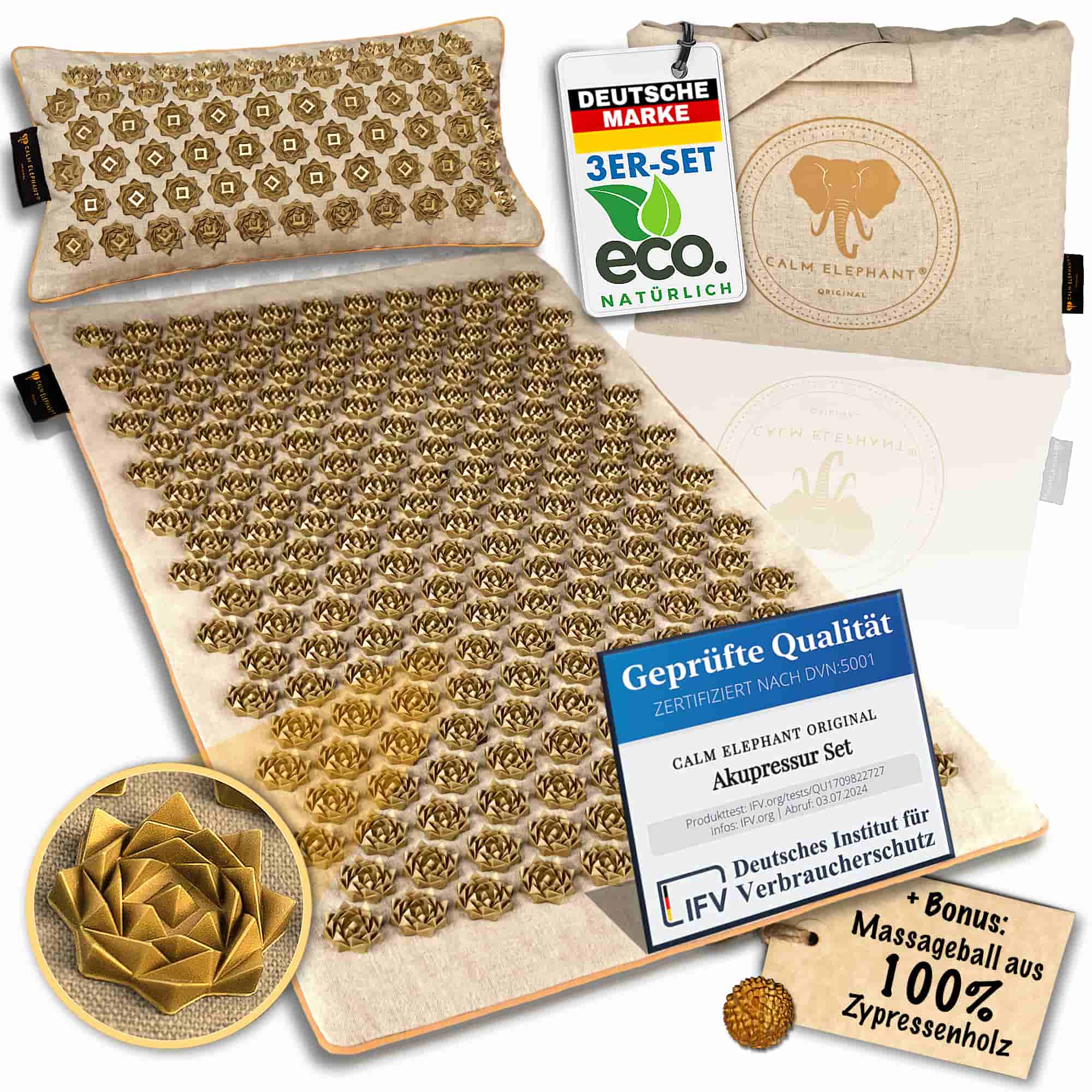 Tapis d'acupression | PURE ECO lot de 3 - beige