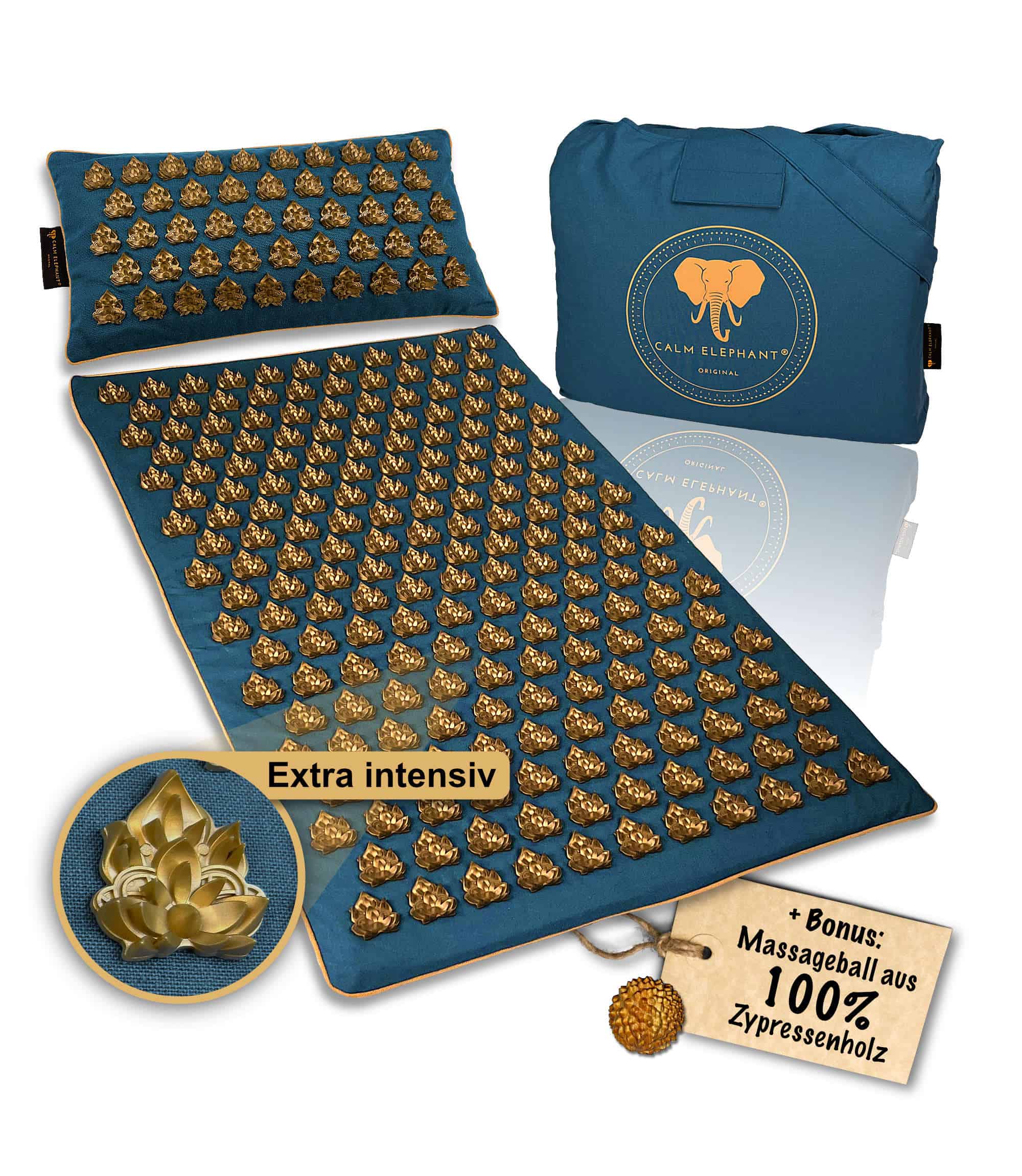 Tapis d'acupression Premium MANDALA PRO ECO lot de 3 - bleu
