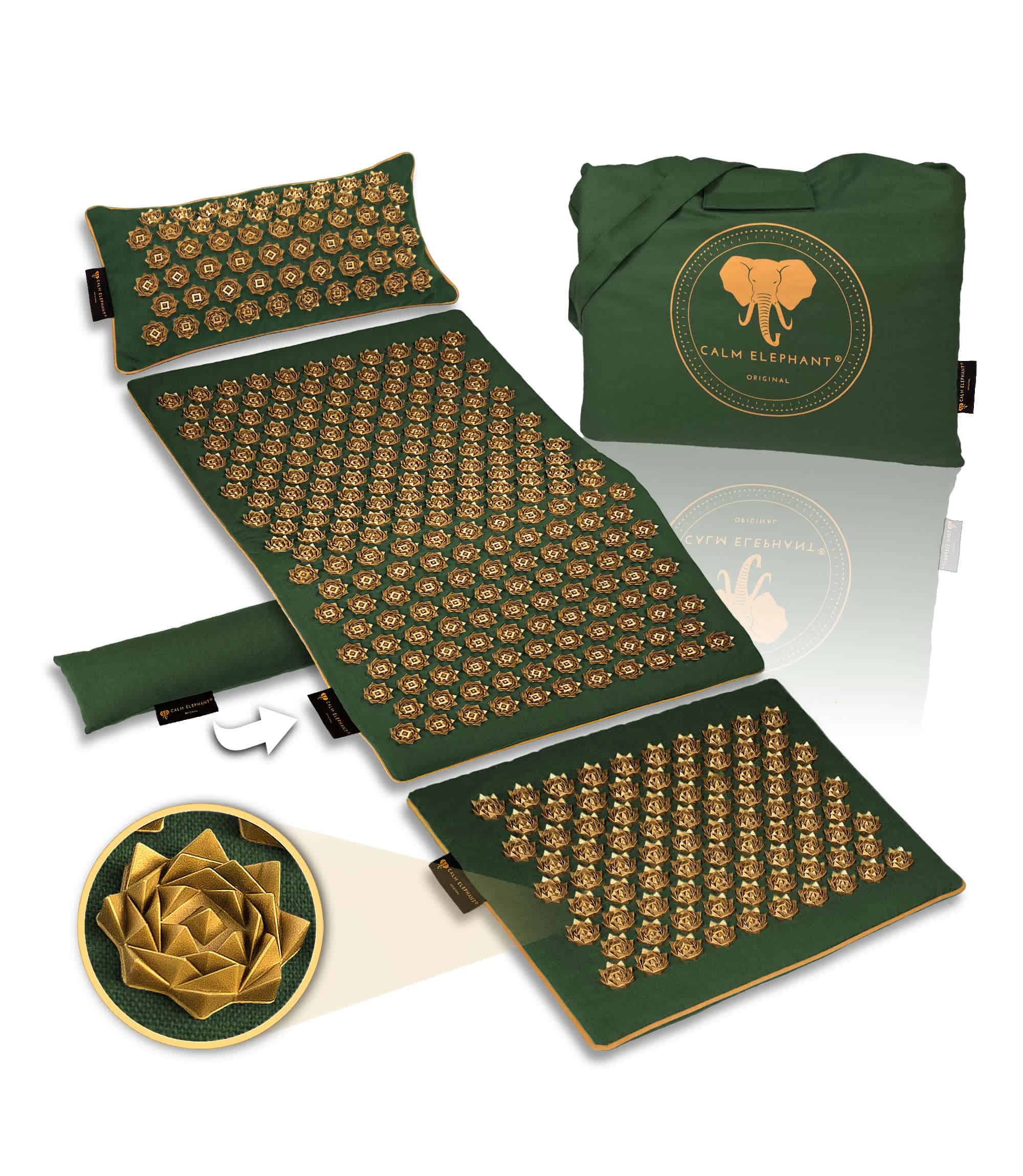Tapis d'acupression Premium GENUINE lot de 5 - vert