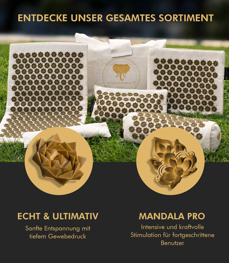 Premium Akupressurmatte und Kissen für stressfreie Entspannung und Gesundheit, nachhaltig und ergonomisch.